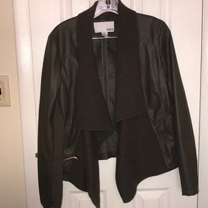 Bar lll foe leather& knit jacket